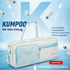 Kumpoo Blue Badminton Kit Bag - KB564 - Rectangle White Blue